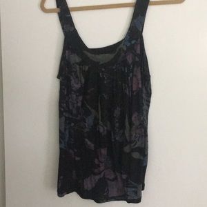 Floral black tank top